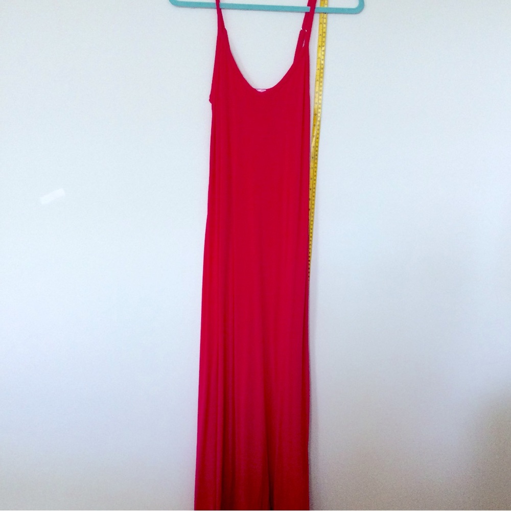 NWOT Cozy Rozy Love Maxi Dress 100% Cotton Knit Adjustable Straps Pink Sz S
